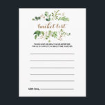 Cartes Elegant Eucalyptus Leaf Green Bucket Liste<br><div class="desc">Ces élégantes cartes de liste de seau de feuilles d'eucalyptus sont l'activité parfaite pour une réception de mariage tropical ou une douche nuptiale. Le design présente artistiquement peint à la main de beaux feuilles vert eucalyptus arrangés en formes géométriques, inspirant la beauté naturelle. Le signe Liste de regroupement est vendu...</div>