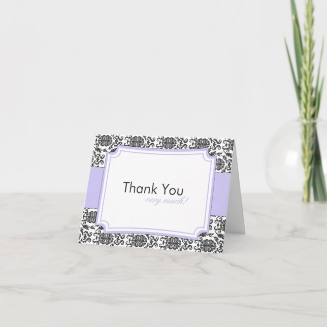 Cartes élégantes de Merci de damassé (Devant)