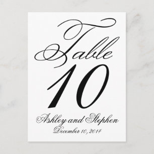 Cartes élégantes de numéros de table de mariage