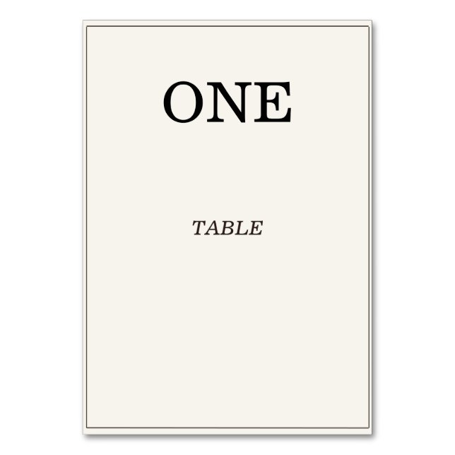 Cartes élégantes de numéros de table de mariage Ol (Par défaut)