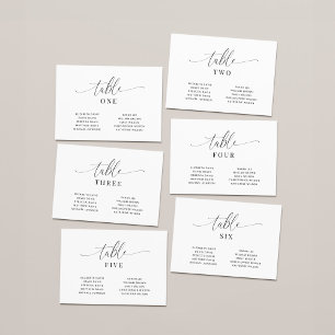 Cartes élégantes de plan de table de mariage