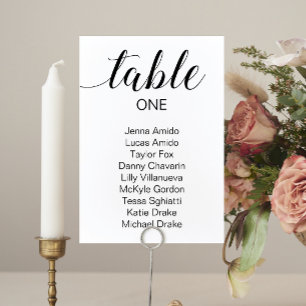 Cartes élégantes de tableau de mariage
