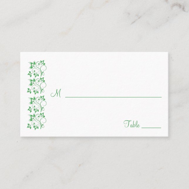 Cartes Emerald Green et White Floral (Devant)