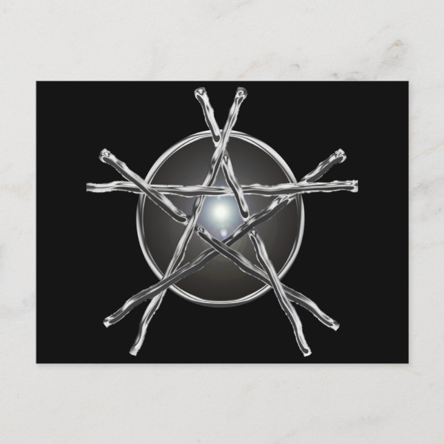 Cartes en argent Pentagram carte postale (Devant)