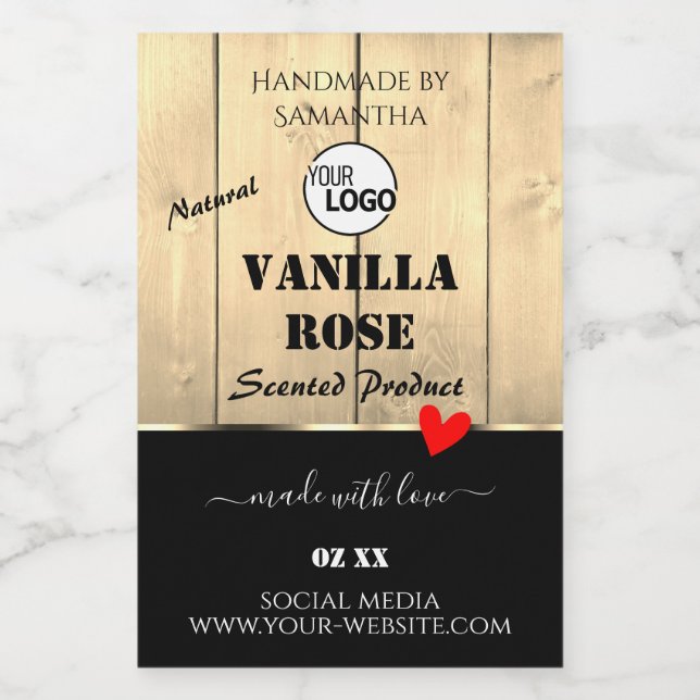 Cartes en bois Brown clair Étiquettes de produits  (Étiquettes simples)