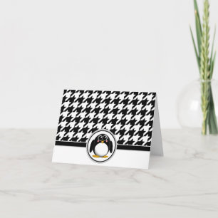 Cartes en bois noir et blanc pour pingouin