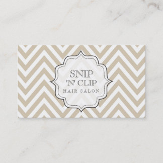 Cartes en filigrane beiges de coiffeur de Chevron