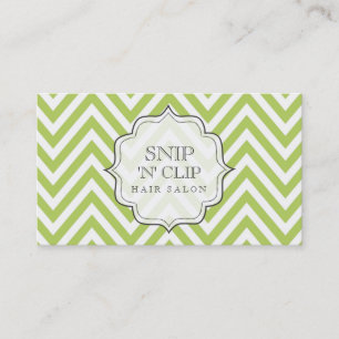 Cartes en filigrane vertes de coiffeur de rayures