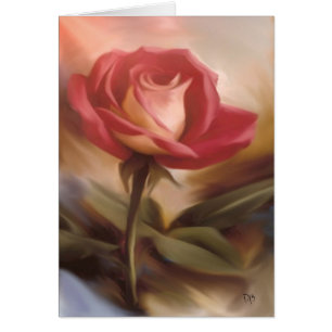 Cartes en pastel de rose rouge