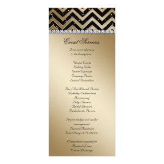 Cartes en rack Mariage Chevron Sparkle Black Gold