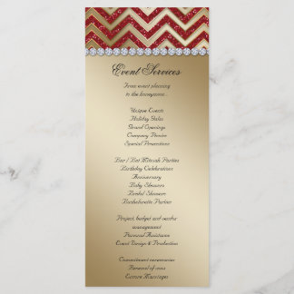Cartes en rack Mariage Chevron Sparkle Red Gold