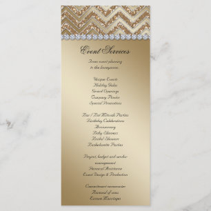 Cartes en rack Mariage Sparkle Gold Chevron