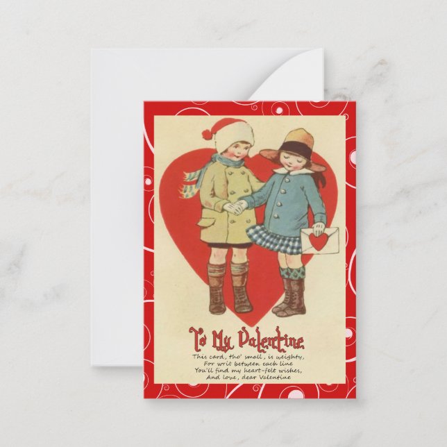 Cartes enfants Valentine vintage (Devant)