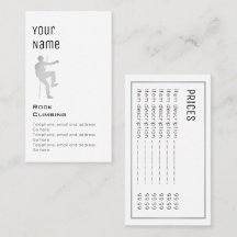 Cartes "essentielles" des prix d'escalade de roche