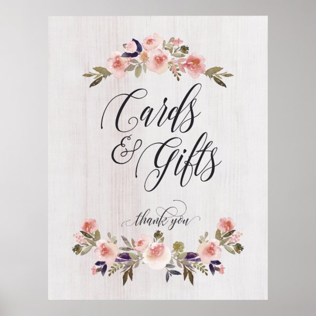 Cartes et cadeaux affiche mariage (Devant)