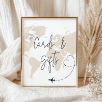 Cartes et cadeaux carte avion baby shower poster