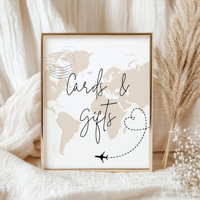 Cartes et cadeaux carte avion baby shower poster (Créateur téléchargé)