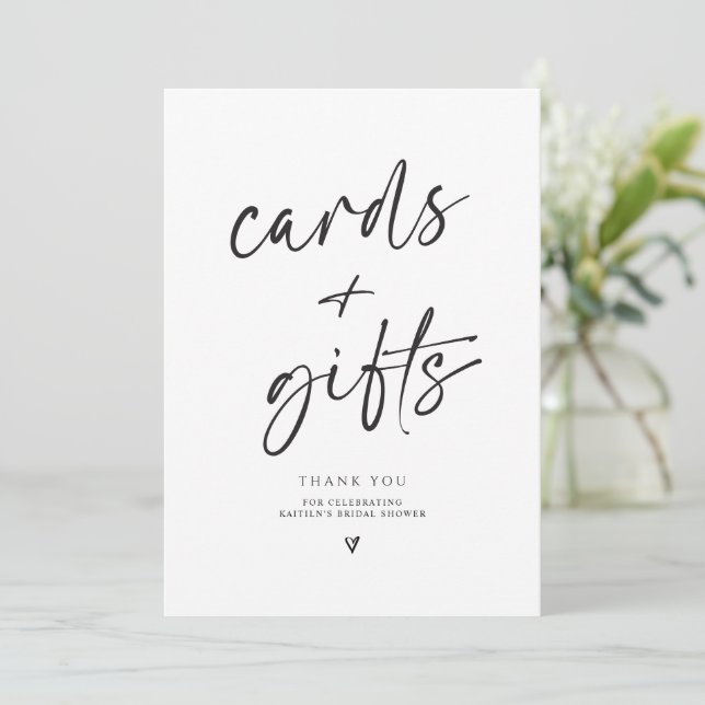 Cartes et Cadeaux de Mariage 5x7 Panneau Moderne É (Debout devant)