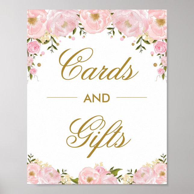 Cartes et cadeaux Décoration Mariage florale rose  (Devant)