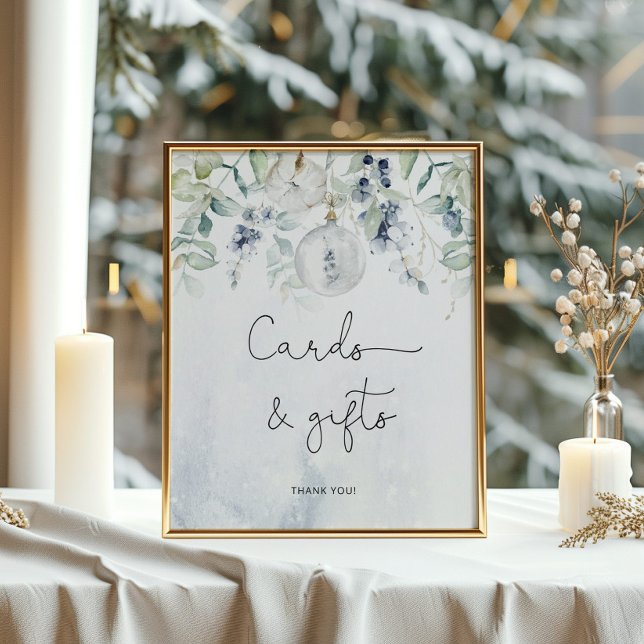 Cartes et cadeaux d'hiver élégants affiche (Créateur téléchargé)