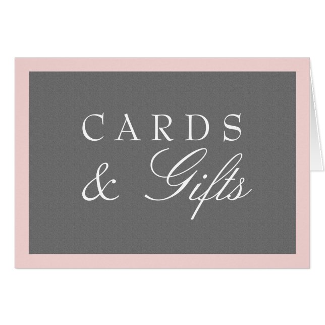 Cartes et cadeaux gris et rose pâle Mariage (Devant Horizontal)