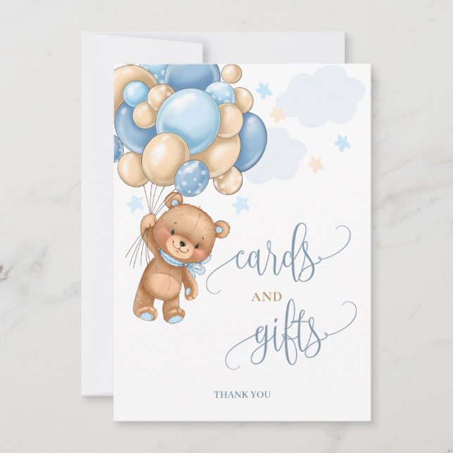 Cartes et cadeaux Ours en peluche Ballons Baby sho (Devant)