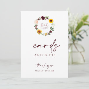 Cartes et cadeaux Wedding shower Signal Sunflowers
