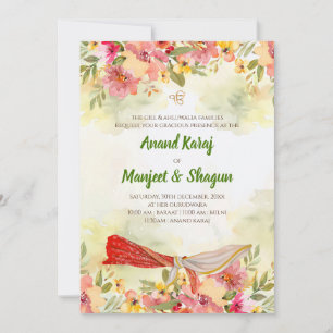 Cartes et invitations Anand Karaj pour mariage sik