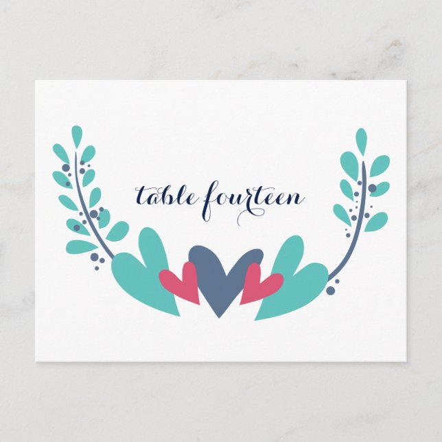 Cartes et vignes Mariage Numéro de table Carte pos (Devant)