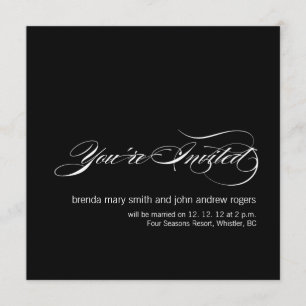 Cartes Faire-part de mariage modernes noir blanc