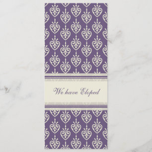 Cartes Faire-part Elopement Plum et Crème
