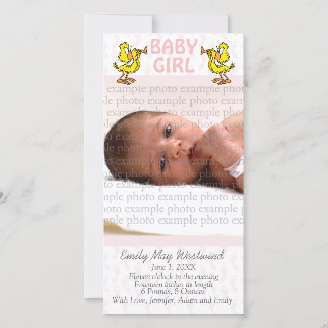 Cartes Faire-part photo pour bébé (Devant)