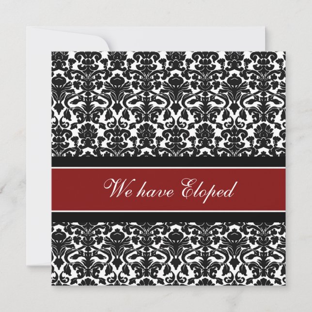 Cartes Faire-part Red Damask Elopement (Devant)