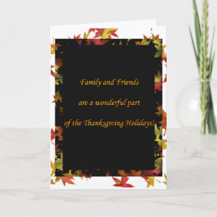 Cartes famille et amis de Thanksgiving