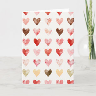 Cartes fantaisistes à cœurs à l'aquarelle simple