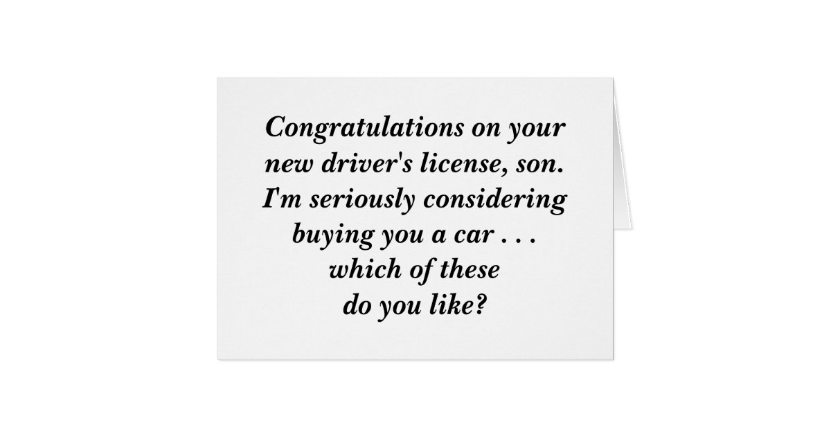 Cartes Félicitations sur votre permis de conduire ! Zazzle.fr