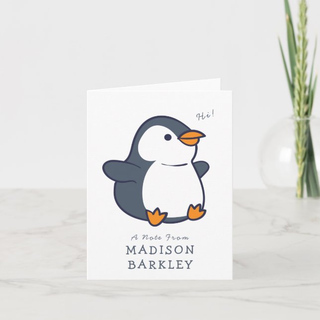Cartes fixes adorables pour enfants de pingouins (Devant)