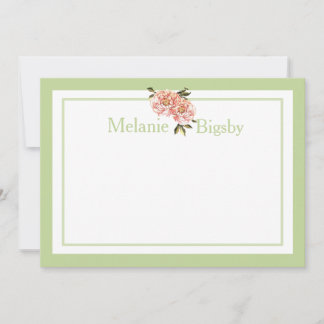 Cartes fixes personnalisées Pink Green Floral