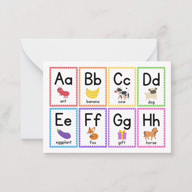 Cartes Flash Alphabet Colorées pour Petits Curieux (Devant)