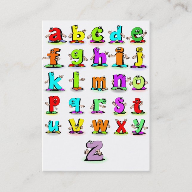 Cartes flash d'alphabet (Devant)