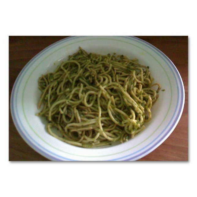 Cartes flash de lecture de pâtes au basilic Pesto  (Devant)
