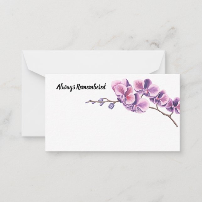 Cartes Fleur Blanche Orchidée Toujours Souvenue (Devant)