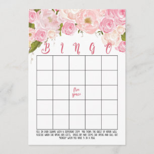 Cartes florales de bingo-test de Fête de la mariée