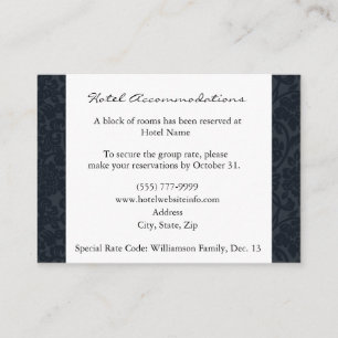 Cartes florales de logement d'hôtel de damassé de