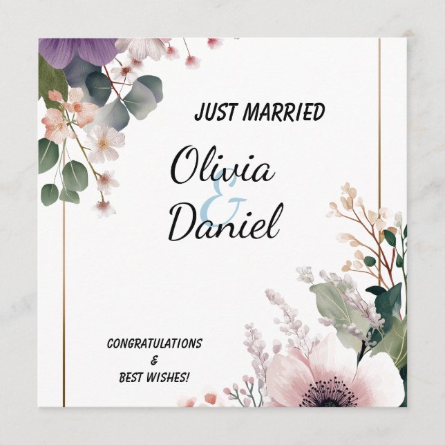 Cartes Florales de Mariage (Devant)