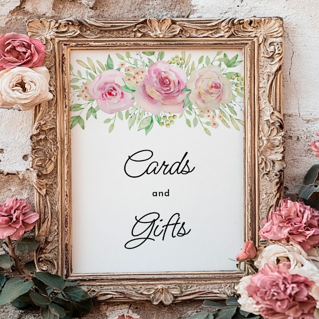 Cartes Florales Élégantes et Affiche de Cadeau (Créateur téléchargé)