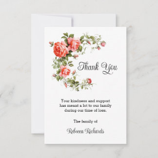 Cartes funéraires Merci, Roses de corail