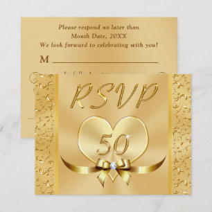 Cartes Gold RSVP pour le 50e anniversaire du Maria