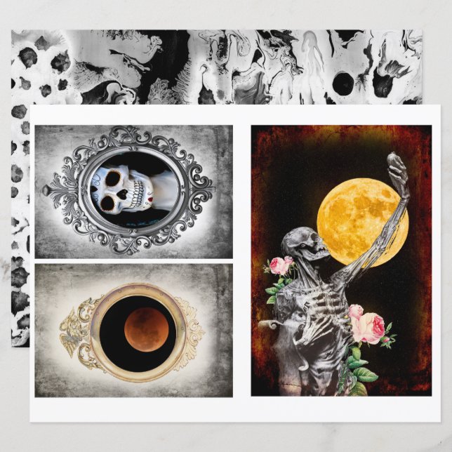 Cartes gothiques pour papier à morceau (Devant / Derrière)