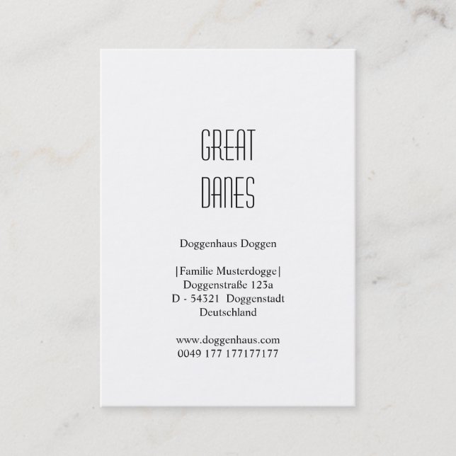 cartes Grand Danois (Devant)